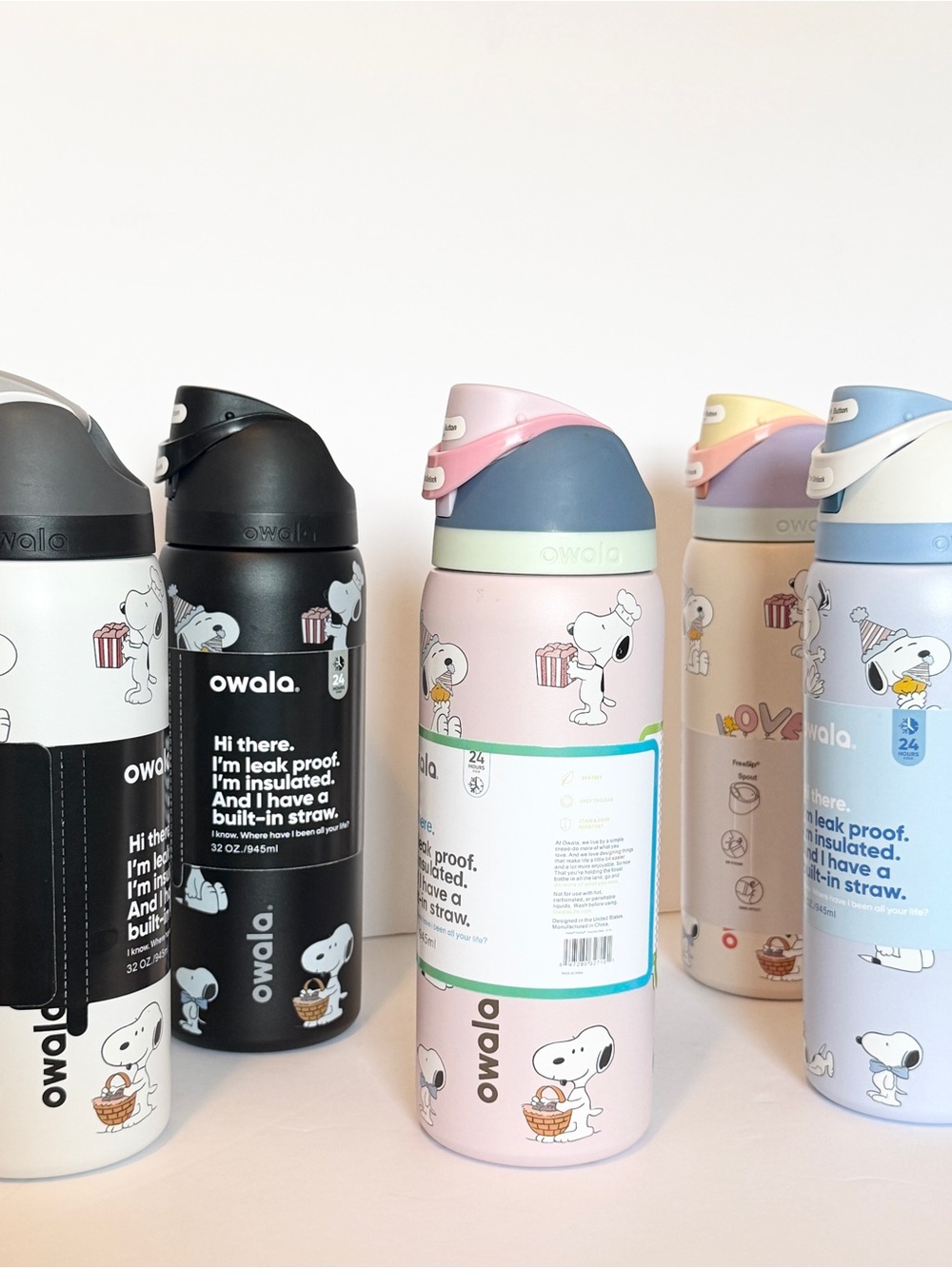 Owala Snoopy Insulated 32oz Water Bottle “Multiple Colors”